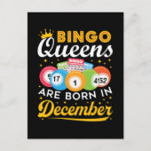Bingo-koninginnen zijn geboren in december verjaar briefkaart (Voorkant)