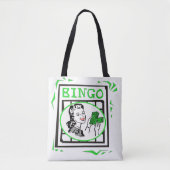 Bingo Lady met geld op Bingo Kaart Tote Bag (Voorkant)