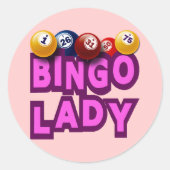 BINGO LADY RONDE STICKER (Voorkant)