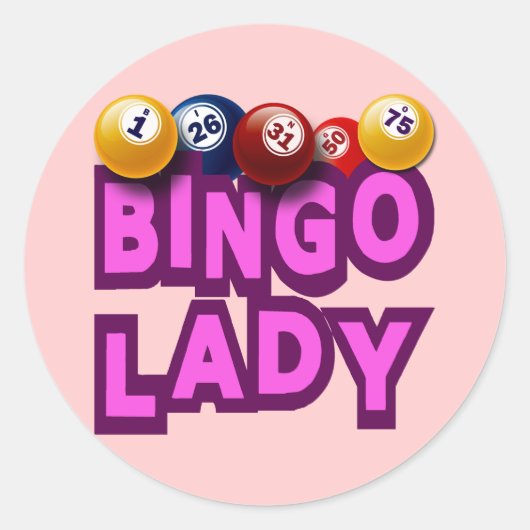 BINGO LADY RONDE STICKER (Voorkant)