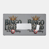 Bingo Legend gekroond in gouden Retro Typografie Bureaumat (Keyboard & Muis)