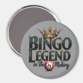 Bingo Legend gekroond in gouden Retro Typografie Magneet (Voorkant / Achterkant)
