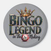 Bingo Legend gekroond in gouden Retro Typografie Magneet (Voorkant)