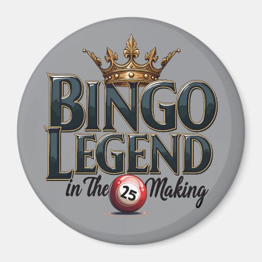 Bingo Legend gekroond in gouden Retro Typografie Magneet (Voorkant)