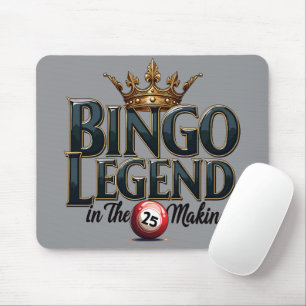 Bingo Legend gekroond in gouden Retro Typografie Muismat