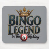 Bingo Legend gekroond in gouden Retro Typografie Muismat (Voorkant)