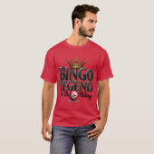 Bingo Legend gekroond in gouden Retro Typografie T-shirt (Voorkant volledig)