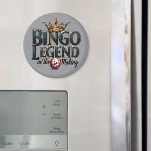 Bingo Legende Bekroond in Gouden Retro Typografie Magneet