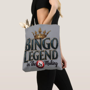 Bingo Legende Bekroond in Gouden Retro Typografie Tote Bag