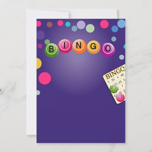 Bingo leuke avond uitnodigen fondsenwerving kaart (Achterkant)