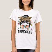 Bingo Leven Messy Bun Bingo Lover Oma Moeder T-shirt (Voorkant)