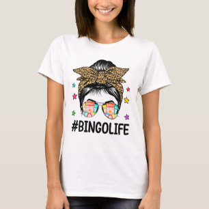 Bingo Leven Messy Bun Bingo Lover Oma Moeder T-shirt