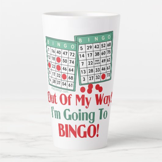 Bingo Lovers Funny Gezegde Latte Mok (Voorkant)