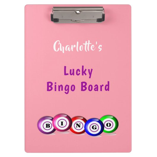 Bingo Lovers Gepersonaliseerde Lucky Bingo Board C Klembord (Voorkant)