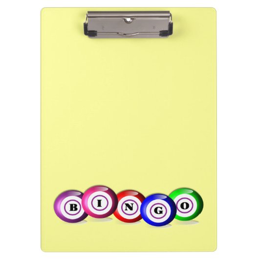 Bingo Lovers Gepersonaliseerde Lucky Bingo Board Klembord (Voorkant)