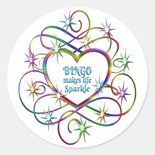 Bingo maakt Life Sparkle Ronde Sticker (Voorkant)
