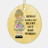 Bingo maakt me versierend keramisch ornament (Links)