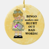 Bingo maakt me versierend keramisch ornament (Achterkant)