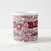 Bingo "Naam" over Bingo Balls Grote Koffiekop (Voorkant)