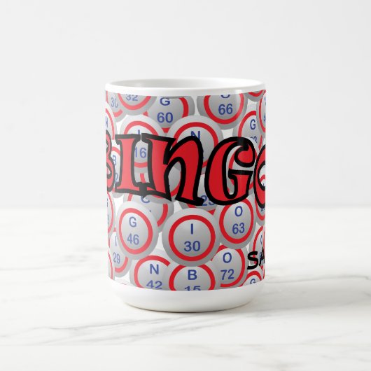 Bingo "Naam" over Bingo Balls Koffiemok (Center)