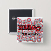 Bingo "Naam" over Bingo Balls Vierkante Button 5,1 Cm (Voorkant /achterkant)