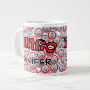 Bingo "Naam" over bingoballen Grote Koffiekop