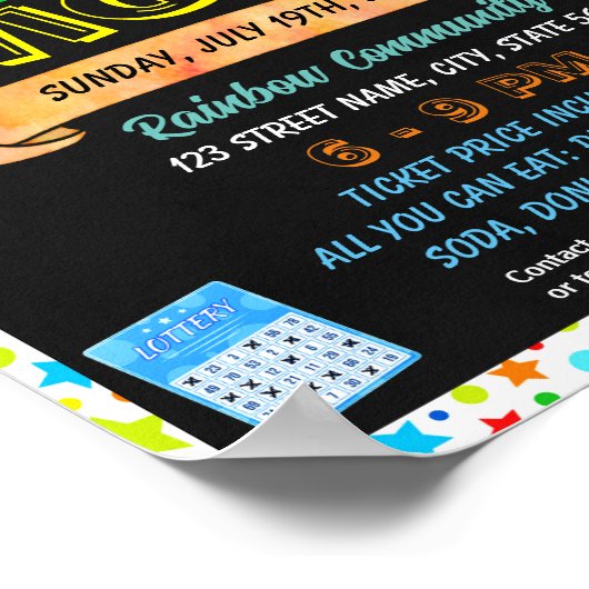 Bingo nacht sjabloon poster (Hoek)