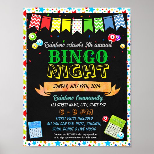 Bingo nacht sjabloon poster (Voorkant)