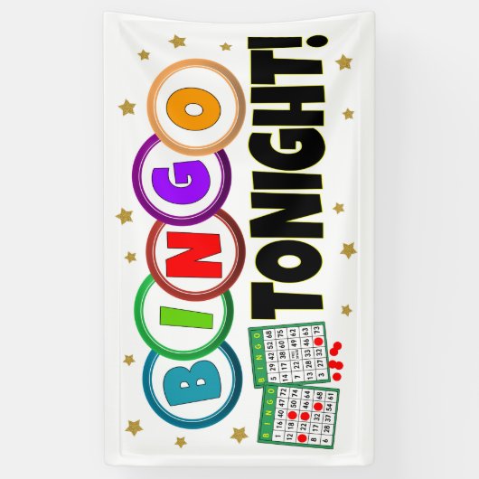 Bingo Nachtbanner Spandoek (Verticaal)