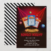 Bingo-nachtthemauitnodiging Kaart (Voorkant / Achterkant)