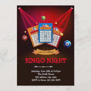 Bingo-nachtthemauitnodiging Kaart
