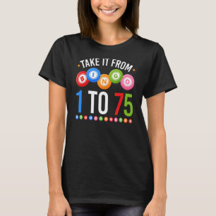 Bingo neemt het van 1 tot 75 de Speler van het Jar T-shirt