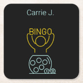 Bingo Night Neon Line Art gepersonaliseerd Kartonnen Onderzetters (Voorkant)
