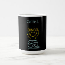 Bingo Night Neon Line Art gepersonaliseerd