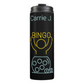 Bingo Night Neon Line Art gepersonaliseerd Thermosbeker (Voorkant)