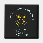 Bingo Night Neon Line Art Magneet (Voorkant)