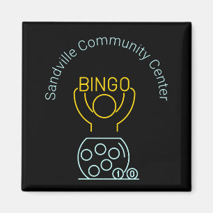 Bingo Night Neon Line Art  Magneet