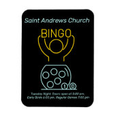 Bingo Night Neon Line Art Magneet (Verticaal)