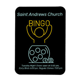 Bingo Night Neon Line Art  Magneet