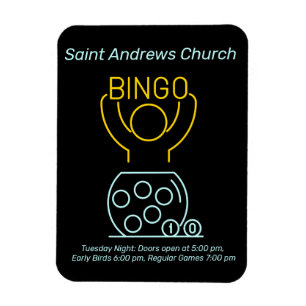 Bingo Night Neon Line Art  Magneet