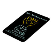 Bingo Night Neon Line Art  Magneet (Linkerzijde)