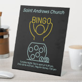 Bingo Night Neon Line Art  Reclamebord Met Voetstuk (Insitu)