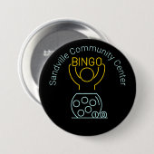 Bingo Night Neon Line Art Ronde Button 7,6 Cm (Voorkant /achterkant)