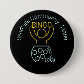 Bingo Night Neon Line Art Ronde Button 7,6 Cm (Voorkant)