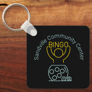 Bingo Night Neon Line Art Sleutelhanger