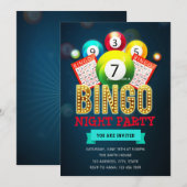 Bingo night party-uitnodiging kaart (Voorkant / Achterkant)