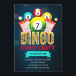 Bingo night party-uitnodiging kaart<br><div class="desc">Bingo night party-uitnodiging</div>