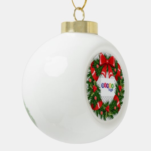 Bingo Night & Wreated Ceramic Ball Ornament (Links)