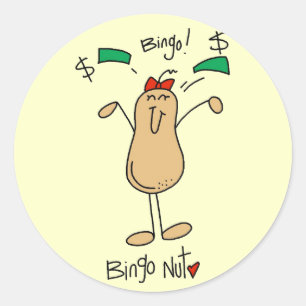 Bingo Nut Tshirts en Gifts Ronde Sticker