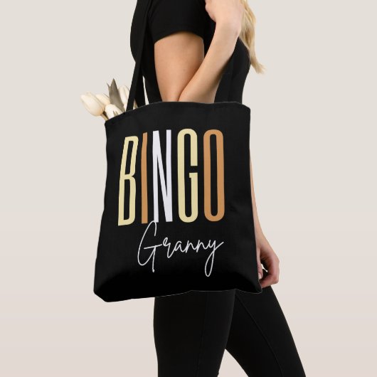 Bingo oma in bruine letters tote bag (Dichtbij)